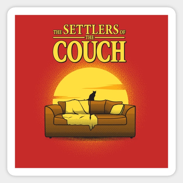 Settlers of the Couch Sticker by stevegoll68